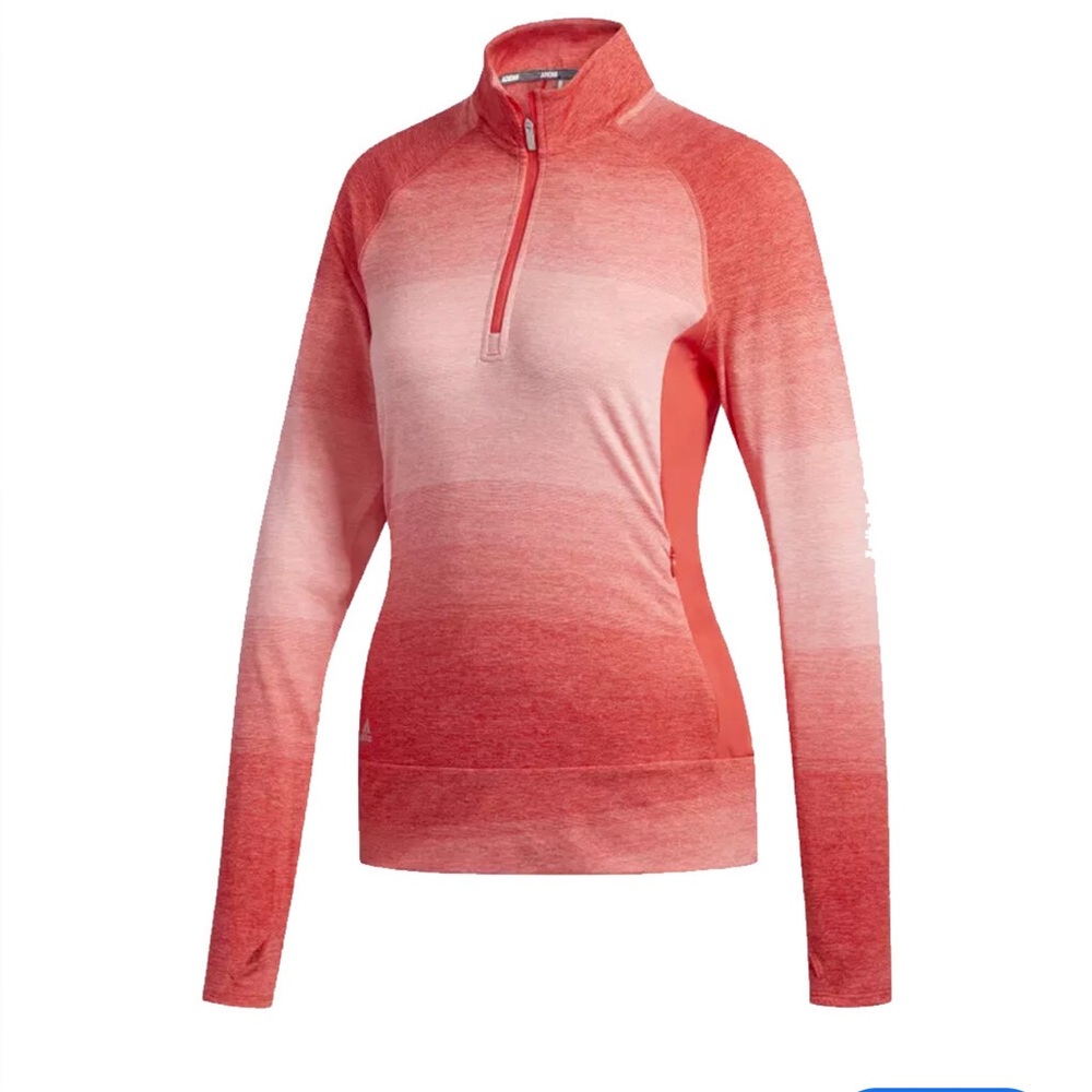 Adidas Women’s Advantage Golf Ombre Coral 1/2 Zip Top-S.